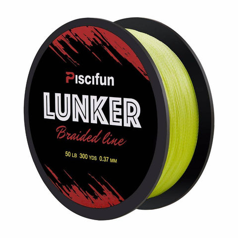 Image of Piscifun Lunker 300 yd (274M) Multifilament Braided Fishing Line | 0.06-0.5mm | 4 Strands 6-80lb | Strong PE Fiber