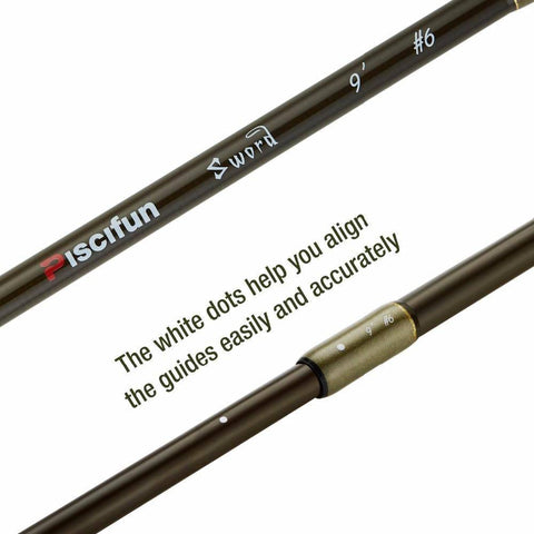 Image of Piscifun 4-Pieces Fly Fishing Rod | Carbon Fiber | Length - 8'6'' ; 9' | Line Weight WT | Ceramic Inserts |