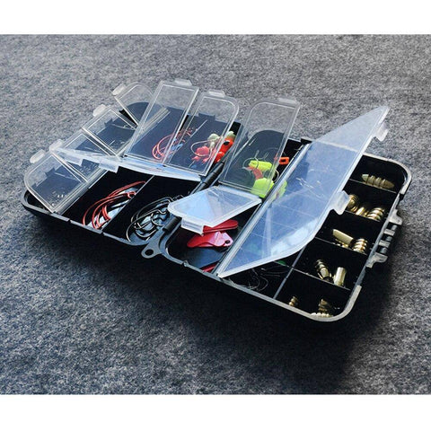 Image of Lixada 128 pcs/boxes Fishing Tackle Box Hook Swivel Weight Fishing Sinker Stopper Connectors Sequins Curling Fishing Accessorie