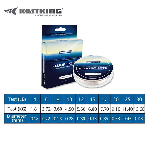 Image of KastKing FluoroKote Fluorocarbon Fishing Line | 0.18-0.48mm | 300Yds(274M) Premium Spool