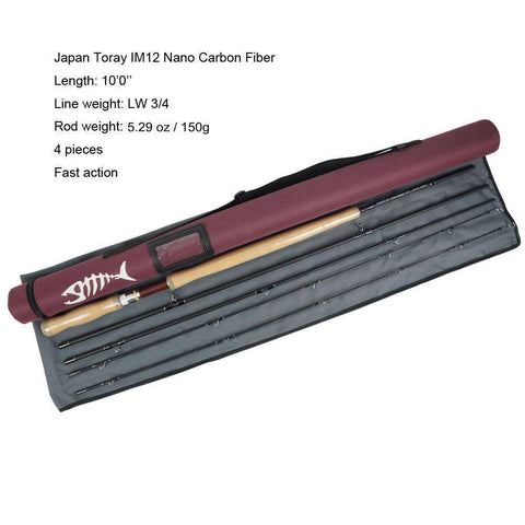 Image of NEW Aventik All Times IM12 Nano Carbon Fiber Short Switch Fly Rods Fast Action With Extra Tip Section Spare Tip Fly Fishing Rod