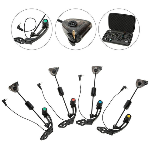 Image of Lixada LED Fishing Swingers Illuminated Sensor for Carp Fishing 4 Part Set