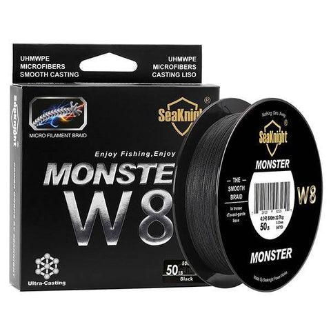 Image of SeaKnight MONSTER W8 Braided Saltwater Fishing Line | 546yd (500M) 8 Strands Multifilament Braid PE |15 - 100LB