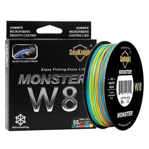Image of SeaKnight MONSTER W8 Braided Saltwater Fishing Line | 546yd (500M) 8 Strands Multifilament Braid PE |15 - 100LB