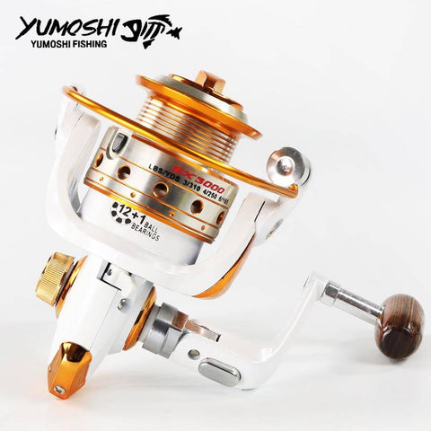 Image of YUMOSHI AX7000 White Spinning Fishing Reel | 5.2:1 Gear Ratio 13 BB