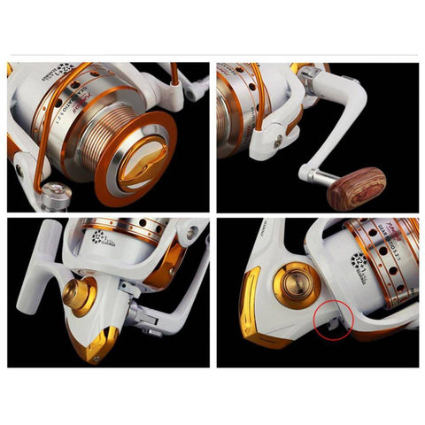 Image of YUMOSHI AX7000 White Spinning Fishing Reel | 5.2:1 Gear Ratio 13 BB