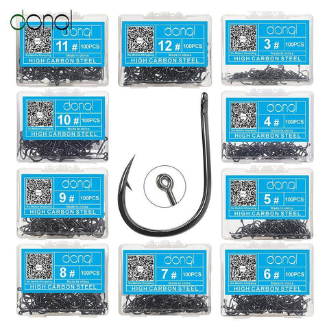 Image of DONQL Fishing Hooks Barbed | 100 Pieces