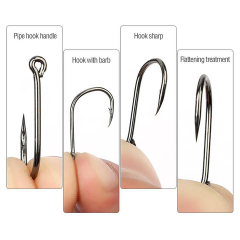 Image of DONQL Fishing Hooks Barbed | 100 Pieces