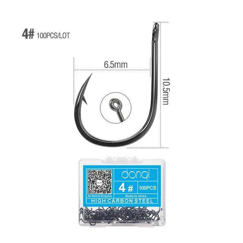 Image of DONQL Fishing Hooks Barbed | 100 Pieces