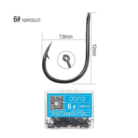 Image of DONQL Fishing Hooks Barbed | 100 Pieces