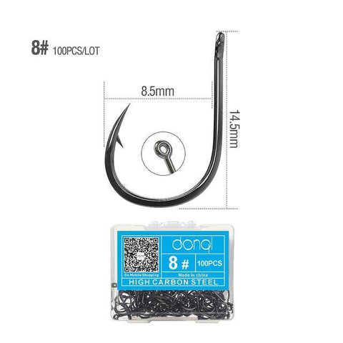 Image of DONQL Fishing Hooks Barbed | 100 Pieces