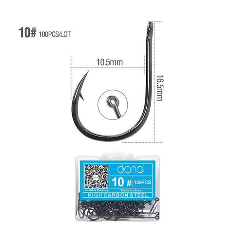 Image of DONQL Fishing Hooks Barbed | 100 Pieces