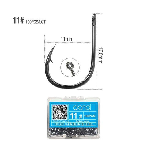 Image of DONQL Fishing Hooks Barbed | 100 Pieces