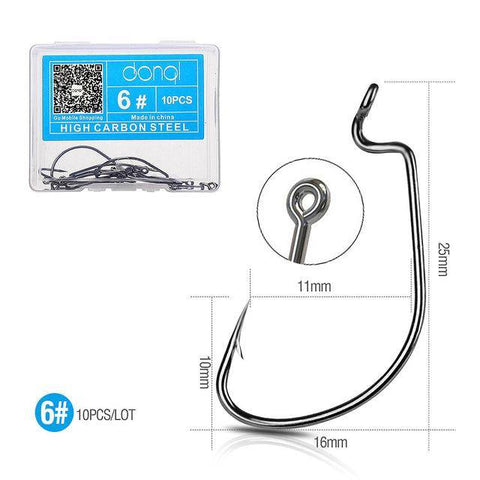 Image of DONQL Carbon Steel Fishing Hooks |10 Pieces Set