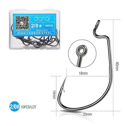 Image of DONQL Carbon Steel Fishing Hooks |10 Pieces Set