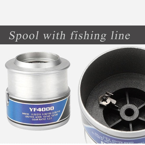 Image of My brand Spinning Reel Fishing With Fishing Line 12BB Fly Wheel For Fresh/Salt Water Spinning Sea Fishing Reel Carp Fishing