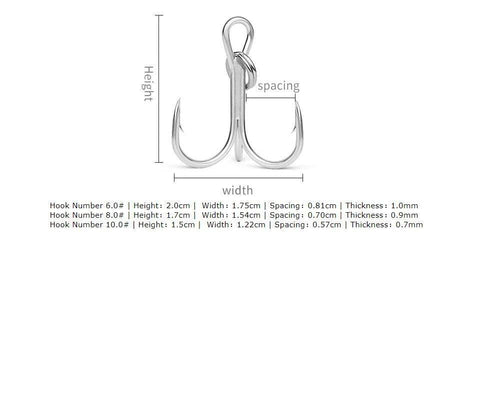 Image of LINNHUE Classic Treble Standard Strength Fishing Hooks | Two Variants | 10 Pieces