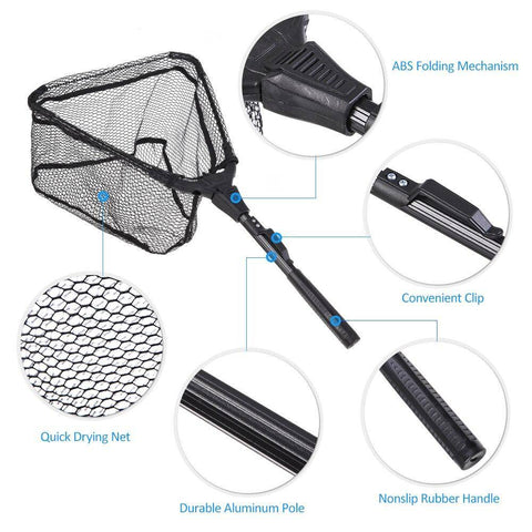 Image of Lixada Folding Fishing Landing Triangular Net Portable | S/M Size