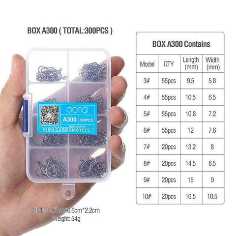 Image of DONQL Fishing Hooks Barbed | 300 Pieces