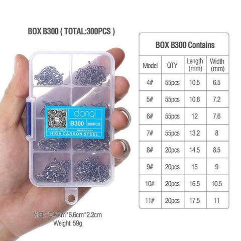 Image of DONQL Fishing Hooks Barbed | 300 Pieces