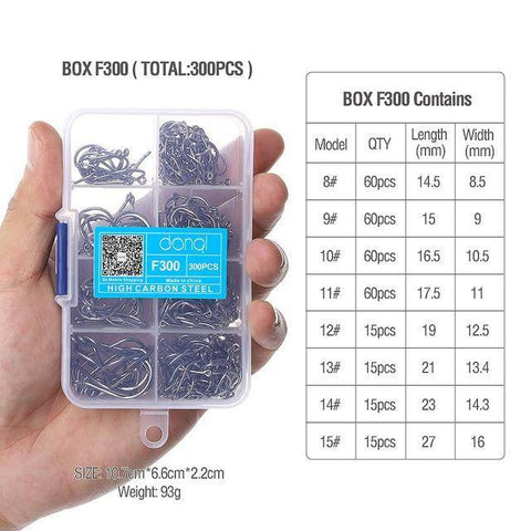 Image of DONQL Fishing Hooks Barbed | 300 Pieces