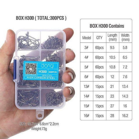 Image of DONQL Fishing Hooks Barbed | 300 Pieces