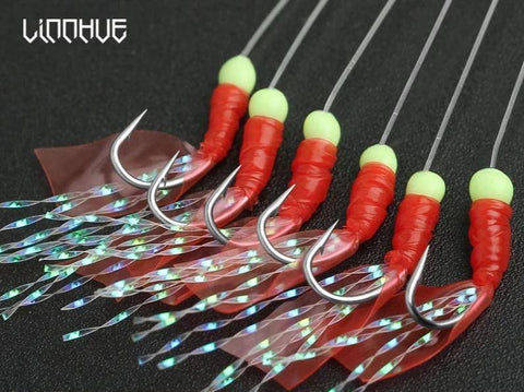 Image of LINNHUE Luminous Bionic Fishing Hooks | 6 Pieces Lot