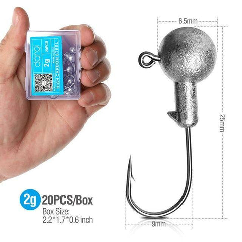 Image of DONQL Lead Head Fishing Hook | 1-20g | 20pcs/Box