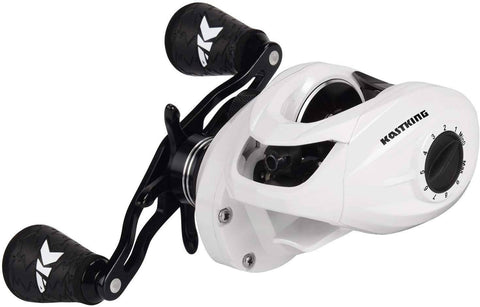 Image of KastKing 2019 New Crixus Glacier White  Baitcasting Reels | 6.5:1  Gear Ratio 5+1 BB , 8-pc Magnetic Brake, 17.6lbs MAX Drag |