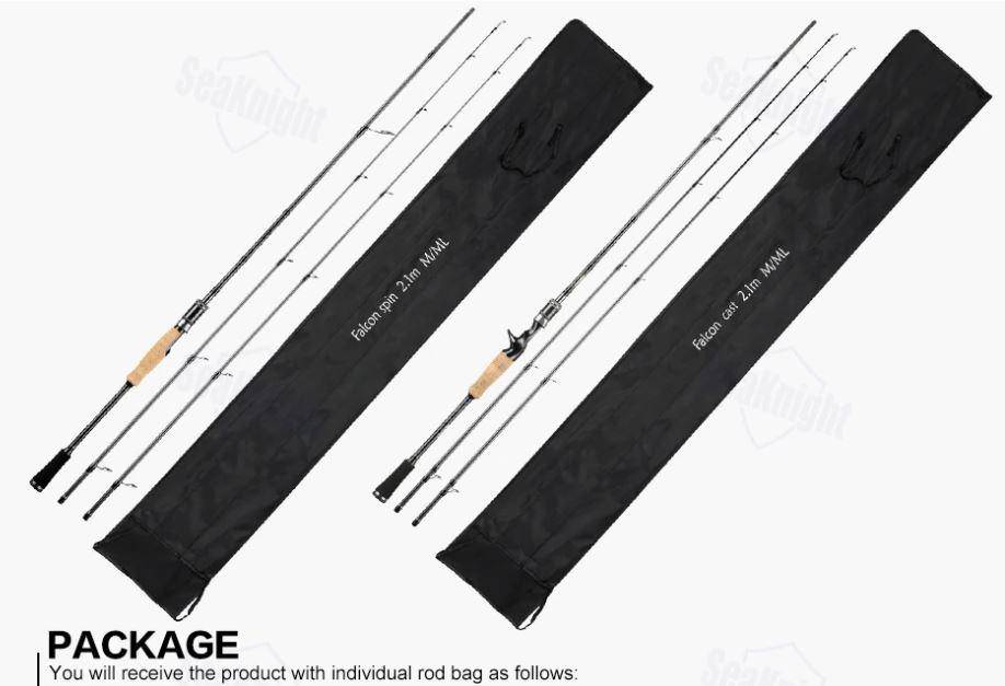 SeaKnight Falcon Telescopic Casting Fishing Rod  | Carbon Fiber | LENGTH - 6'6" ; 6'10'' | POWER M&ML - M&MH|