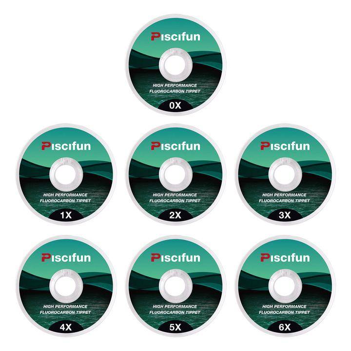 Piscifun Fluorocarbon Fly Fishing Tippet 33yd(30M)|Low Visibility| 0X-6X