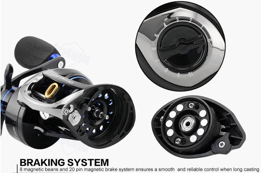 SeaKnight DRYAD Baitcasting Fishing Reel | Gear Ratios  7.6:1 | 11+ 1BB | 11 lb Max Drag | Saltwater Fishing