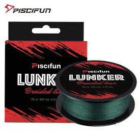 Piscifun Lunker 300 yd (274M) Multifilament Braided Fishing Line | 0.06-0.5mm | 4 Strands 6-80lb | Strong  PE Fiber