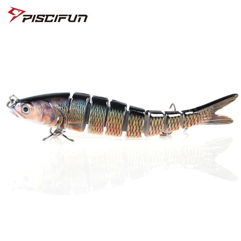 Image of Piscifun Hard Fishing Lure 14CM/5.51'' 27g/0.95oz | Multi Jointed 3D Eyes Lure | 8-Segment Hard Lure Crankbait With 2 Hook Fishing Baits