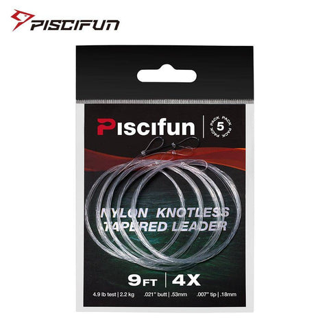 Image of Piscifun Fly Fishing Tapered Leader with Loop |7.5FT-12FT |0-7X