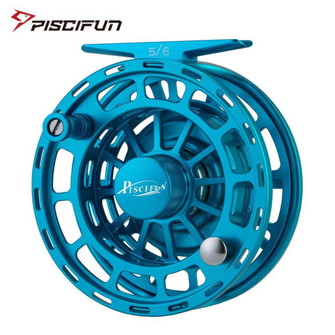 Image of Piscifun Platte Blue Fly Fishing Reel | 3/4 5/6 7/8 9/10  Weights |  Right and Left Handed | Large Arbor