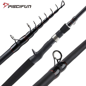 Piscifun TRAVELLER Carbon Spinning Casting Rod 1.8M 2.1M 2.4M 2.7M 3M 3.6M Telescopic Fishing Rod M MH Power Portable Travel Rod