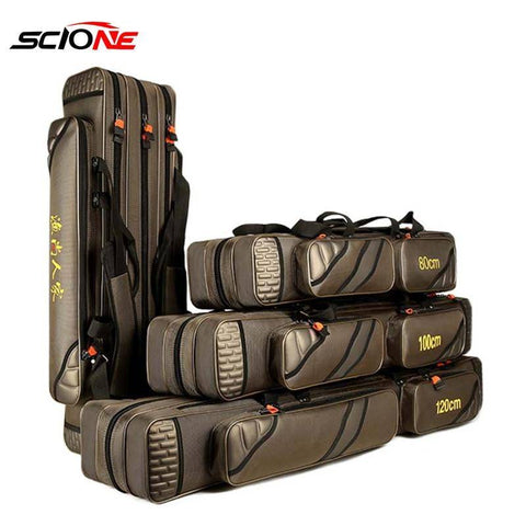 Image of 4 Layer Fishing Bag Large Capacity Portable Fish Pole Tools Storage Bag Tackle Gear Bags Shoulder Handbag Outdoor Sport XA9G