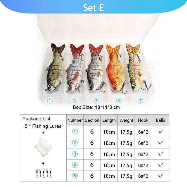 VTAVTA 5pcs Fishing Lures Set