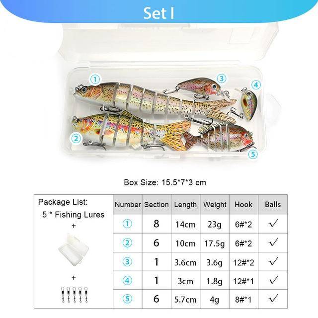 VTAVTA 5pcs Fishing Lures Set