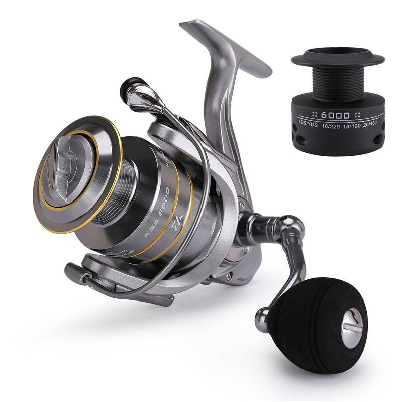 LIEYUWANG Spinning Fishing Reels |5.5:1 Gear Ratio 33 Lbs Max Drag |14+1 BB|Saltwater and Freshwater | Double Spool