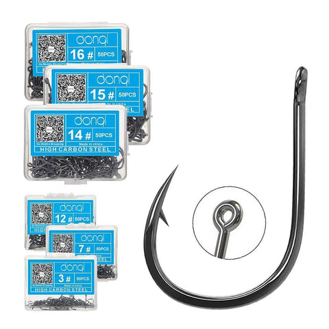 Image of DONQL Fishing Hooks Barbed | 50 Pieces