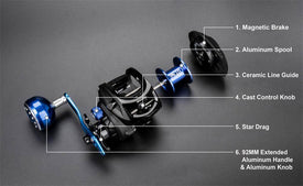 JITAI GTS  Baitcasting Fishing Reel| 7.0: 1 Gear Ratio |11+1 BB|17.5 lbs Max Stopping Power |Freshwater & Saltwater