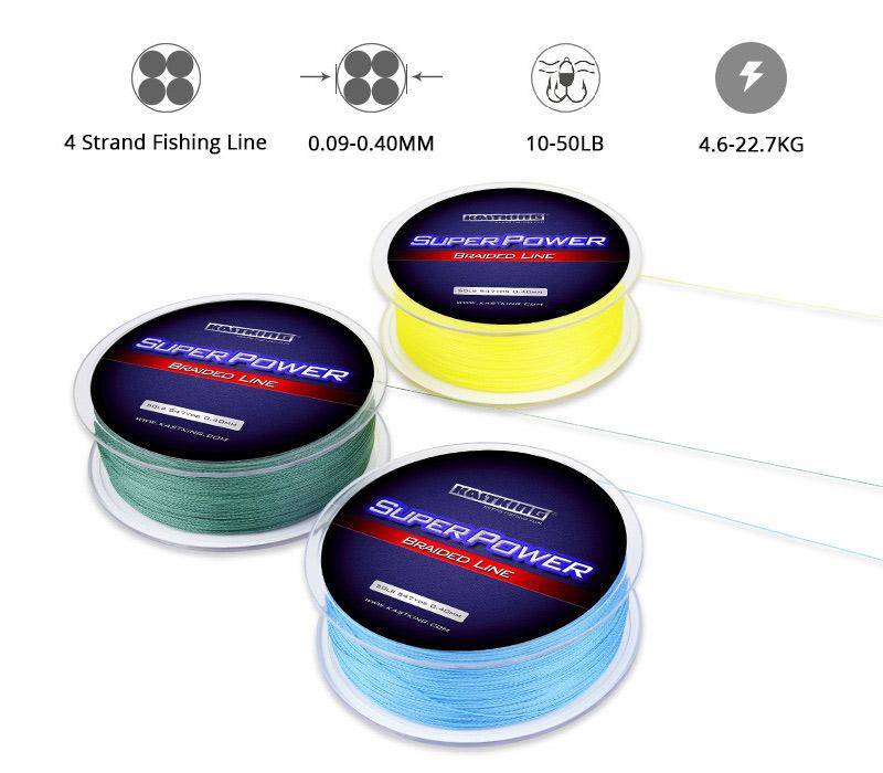 KastKing SuperPower  Braided Fishing Line Series  | 4 Strand 10-50LB |328yd-1093yd (300m-1000m)