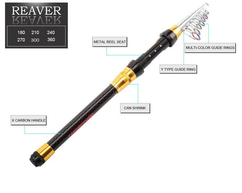 Image of SeaKnight Carbon Spinning Fishing Rod | Length: 5'10''-7'10'' |Carbon Fiber and Y Type Guide Rings