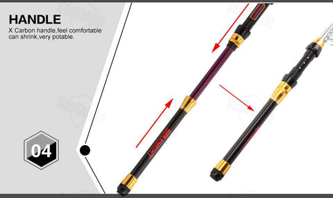 Image of SeaKnight Carbon Spinning Fishing Rod | Length: 5'10''-7'10'' |Carbon Fiber and Y Type Guide Rings