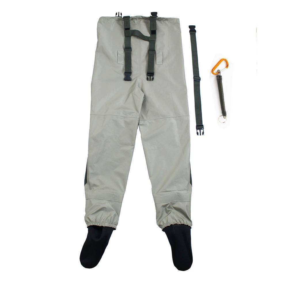 Outdoor Fly Fishing Stocking Foot ,waterproof and breathable chest waders with one buckle accidently rope kits