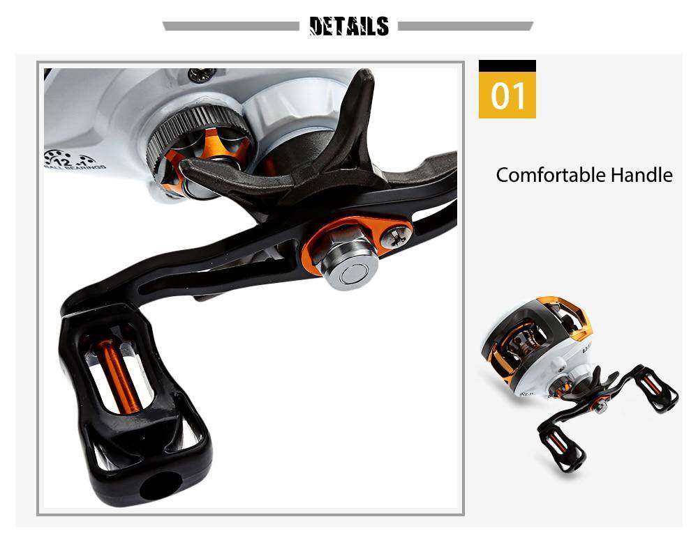 Lizard Rock Fshing Reel 12 + 1 Bearings Waterproof Left / Right Hand Baitcasting Fishing Reel High Speed Fishing Reel with Magnetic Brake System