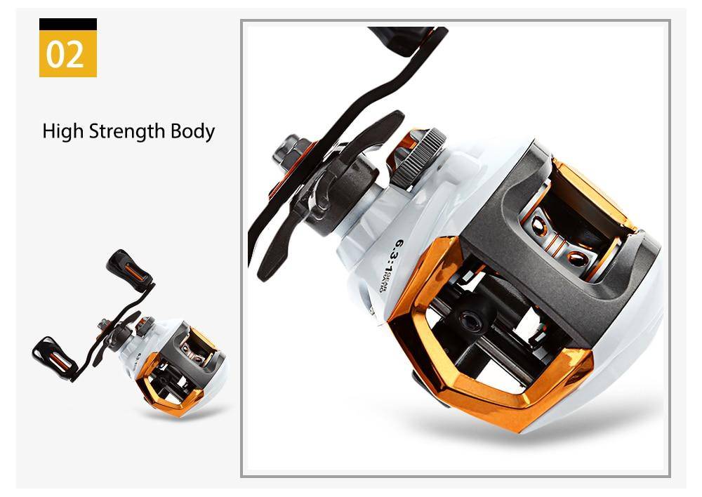 Lizard Rock Fshing Reel 12 + 1 Bearings Waterproof Left / Right Hand Baitcasting Fishing Reel High Speed Fishing Reel with Magnetic Brake System