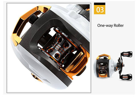 Image of Lizard Rock Fshing Reel 12 + 1 Bearings Waterproof Left / Right Hand Baitcasting Fishing Reel High Speed Fishing Reel with Magnetic Brake System
